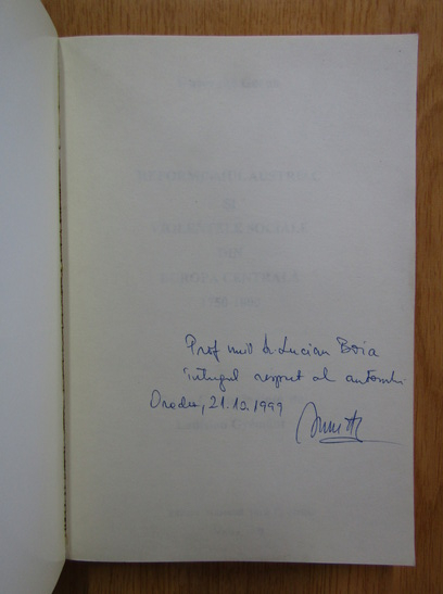 Anticariat: Gheorghe Gorun - Reformismul austriac si violentele sociale din Europa centrala, 1750-1800 (cu autograful autorului)