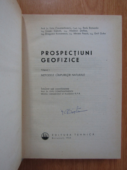 Liviu Constantinescu - Prospectiuni geofizice (volumul 1)