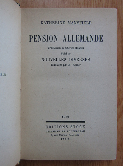 Katherine Mansfield - Pension allemande