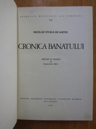 Nicolae Stoica de Hateg - Cronica Banatului