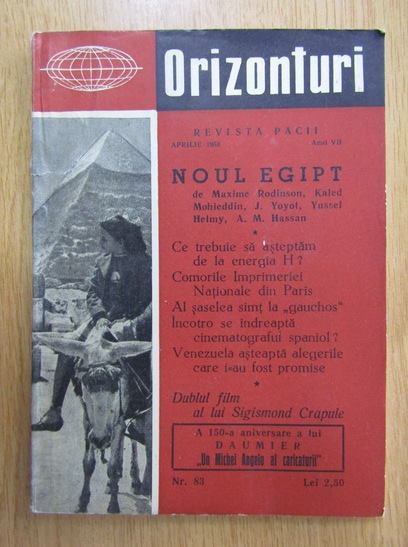 material Transparently Consulate Revista Orizonturi, anul VII, nr. 83, aprilie 1958 - Cumpără
