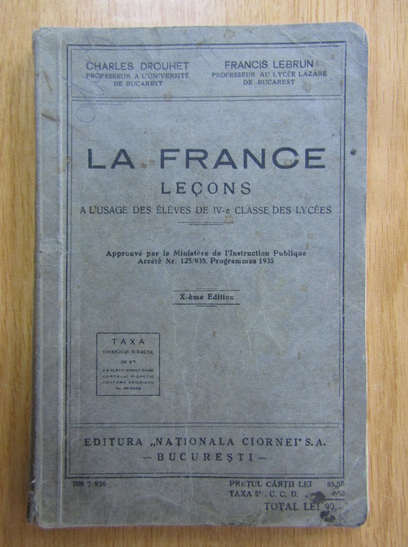 Anticariat: Charles Drouhet - La France lecons