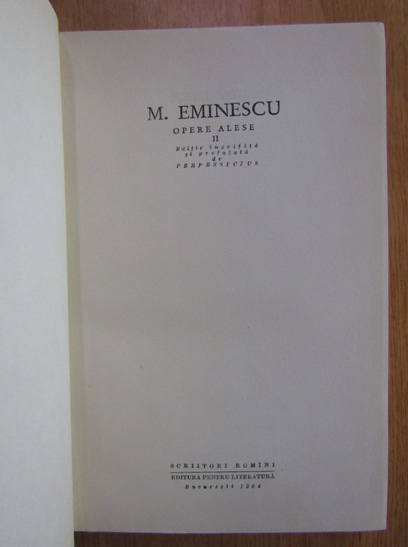 Mihai Eminescu - Opere alese (volumul 2)