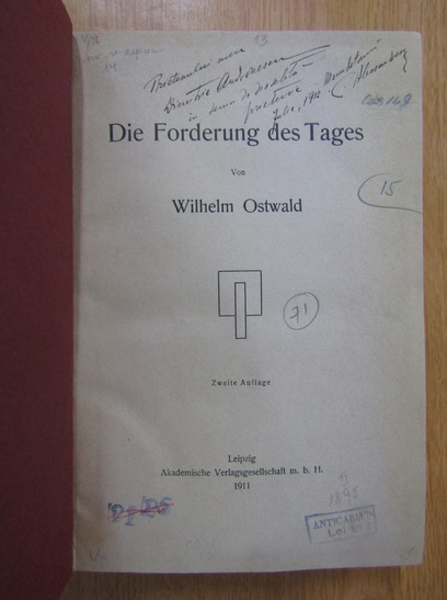 Wilhelm Ostwald - Die Forderung des Tages