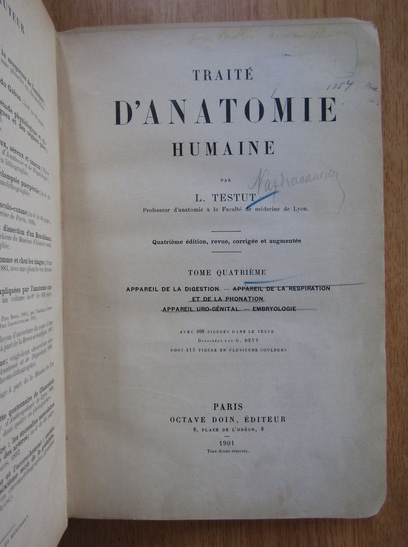 L. Testut - Traite d'anatomie humaine (volumul 4)