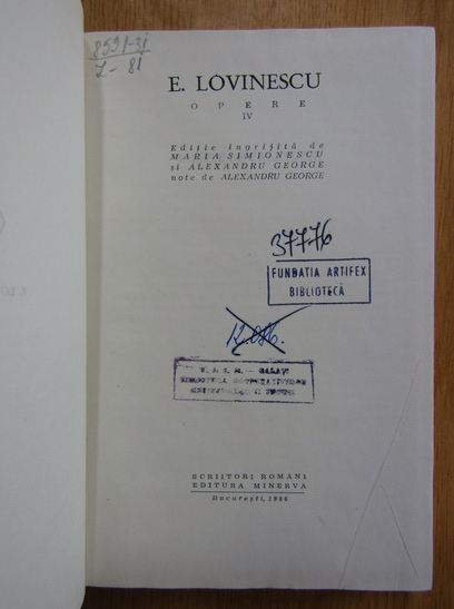 E. Lovinescu - Opere (volumul 4)