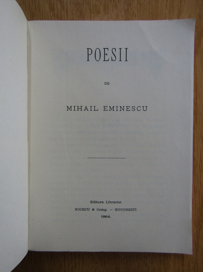 Mihail Eminescu - Poesii (editie facsimil)