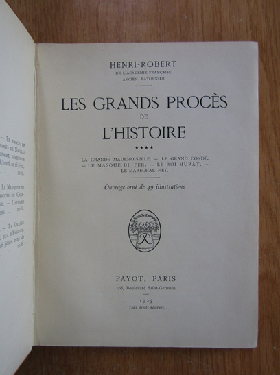 Henri Robert - Les grands proces de l'histoire (volumul 4)