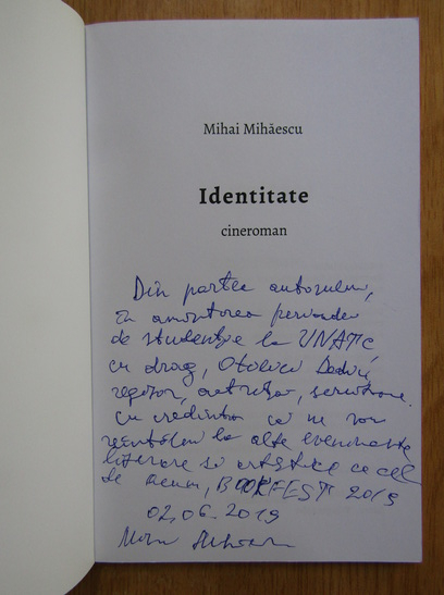 Anticariat: Mihai Mihaescu - Identitate (cu autograful autorului)