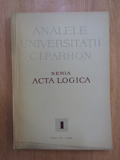 Anticariat: Analele Universitatii C. I. Parhon, anul III, nr. 1, 1960