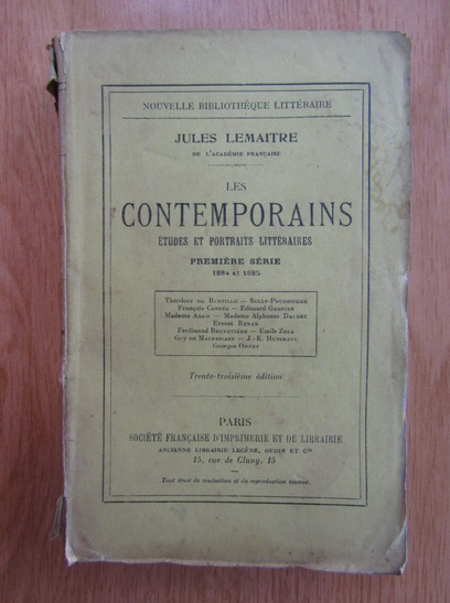 Anticariat: Jules Lemaitre - Les contemporains (volumul 1)