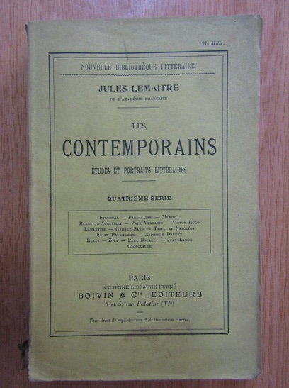 Anticariat: Jules Lemaitre - Les contemporains (volumul 4)