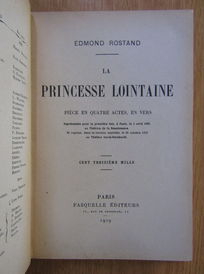 Edmond Rostand - La princesse Lointaine