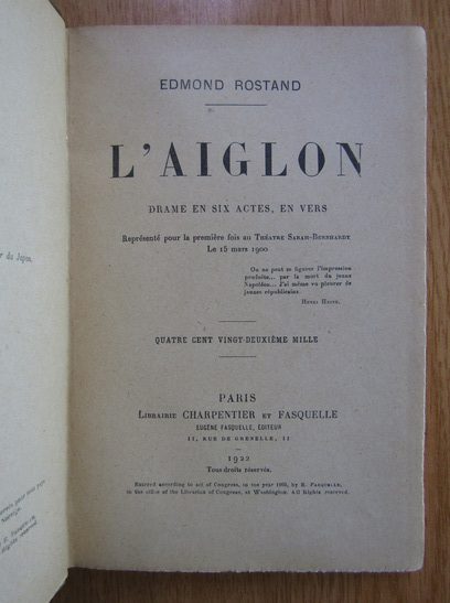 Edmond Rostand - L'Aiglon