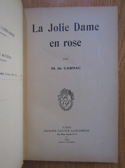 M. de Carnac - La jolie dame en rose