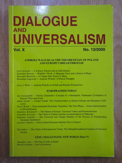 Anticariat: Dialogue and Universalism, vol. X, nr. 12, 2000