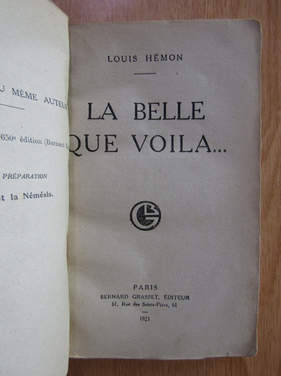 Louis Hemon - La belle que voila...