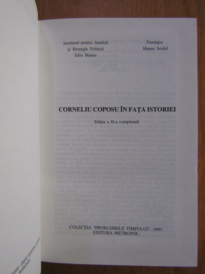Corneliu Coposu in fata istoriei
