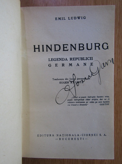 Emil Ludwig - Hindenburg (volumul 1)
