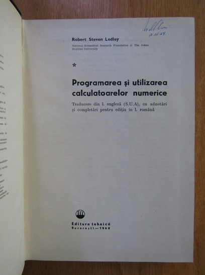 Robert Steven Ledley - Programarea si utilizarea calculatoarelor numerice