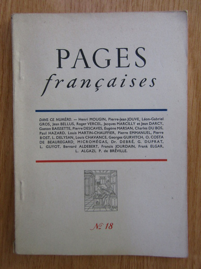 Anticariat: Revista Pages Francaises, nr. 18