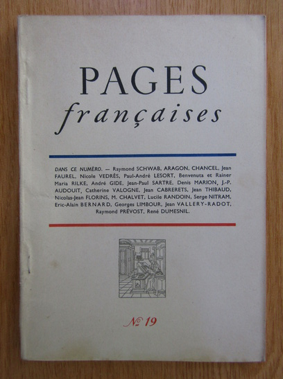 Anticariat: Revista Pages Francaises, nr. 19