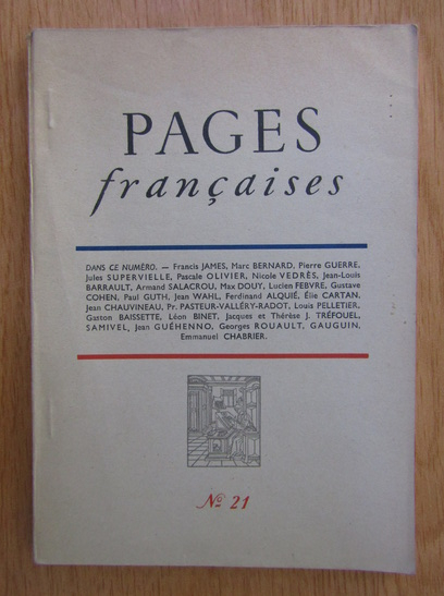 Anticariat: Revista Pages Francaises, nr. 21
