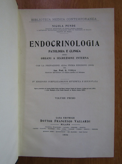 Nicola Pende - Endocrinologia (volumul 1)