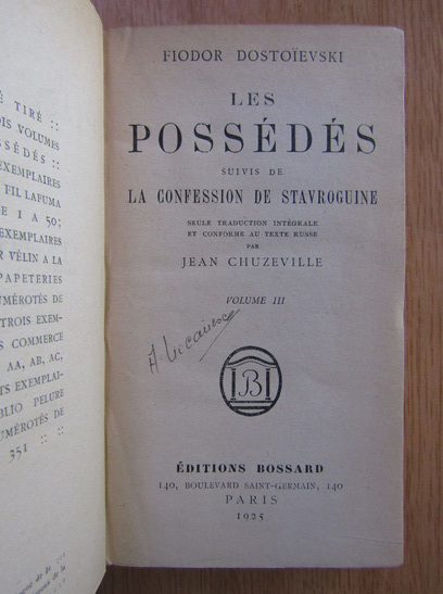 Dostoievski - Les possedes (volumul 3)
