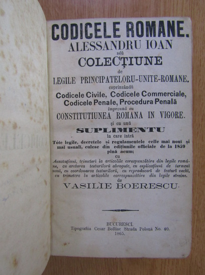 Alessandru Ioan - Codicele romane
