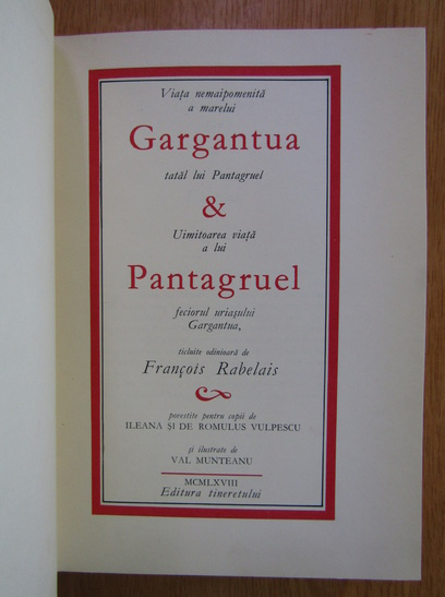 Francois Rabelais - Gargantua si Pantageuel 