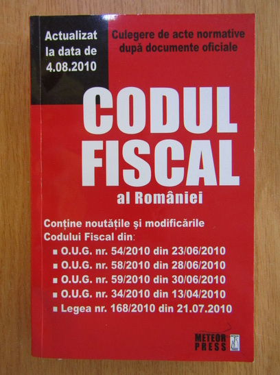 Anticariat: Codul fiscal al Romaniei