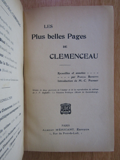 Les plus belles pages de Clemenceau