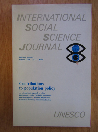 Anticariat: International Social Science Journal, volume XXVI, nr. 2, 1974