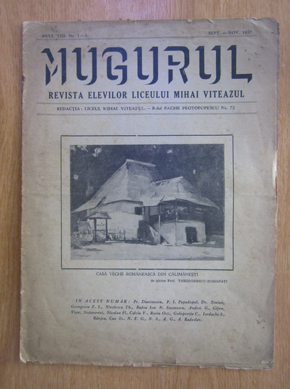 Anticariat: Revista Mugurl, anul VIII, nr. 1-3, septembrie-noiembrie 1937