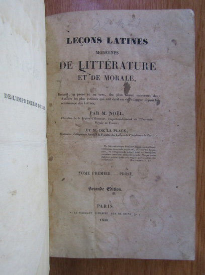 M. Noel - Lecons latines modernes de litterature et de morale