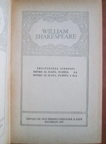 Shakespeare - Opere (volumul 4)