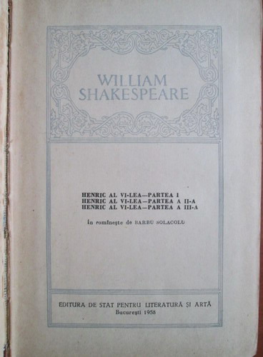Shakespeare - Opere (volumul 6)