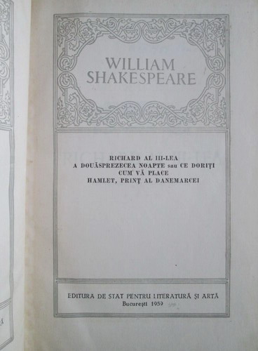 Shakespeare - Opere (volumul 7)