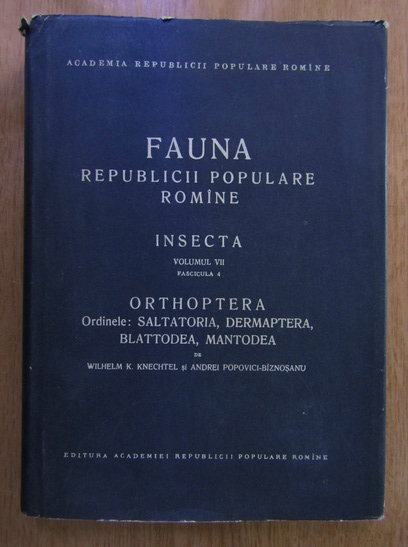 Anticariat: Fauna Republicii Socialiste Romania (volumul 7, fascicula 4)