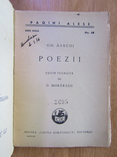 G. Asachi - Poezii