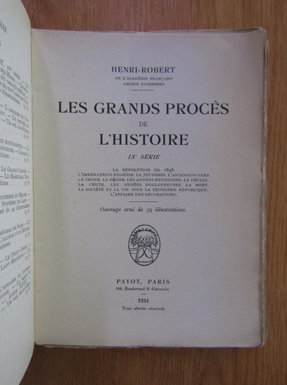 Henri Robert - Les grands proces de l'histoire (volumul 10)