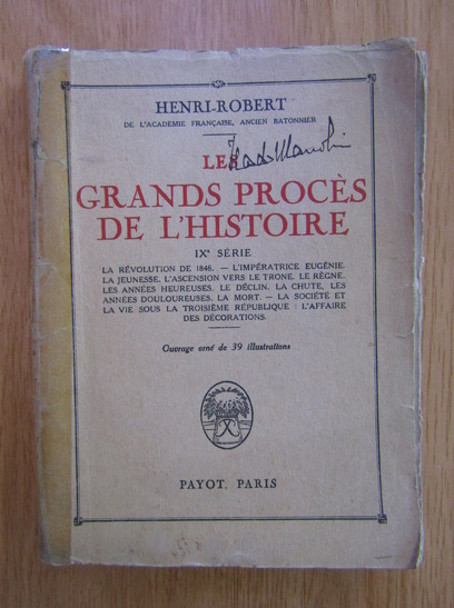 Anticariat: Henri Robert - Les grands proces de l'histoire (volumul 10)