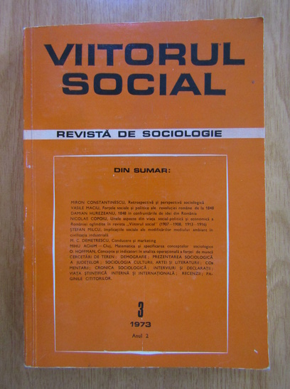 Anticariat: Revista Viitorul Social, anul 2, nr. 3, 1973