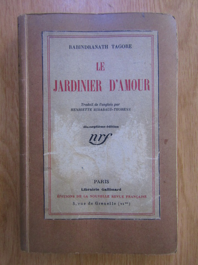 Anticariat: Rabindranath Tagore - Le jardinier d'amour