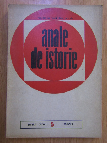 Anticariat: Revista Anale de istorie, anul XVI, nr. 5, 1970