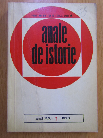 Anticariat: Revista Anale de Istorie, anul XXII, nr. 1, 1976