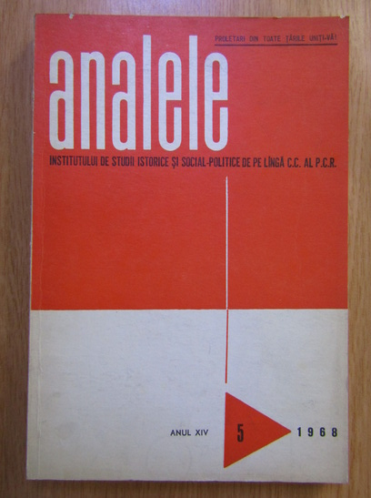 Anticariat: Revista Analele institutului de studii istorice si social politice, anul XIV, nr. 5, 1968