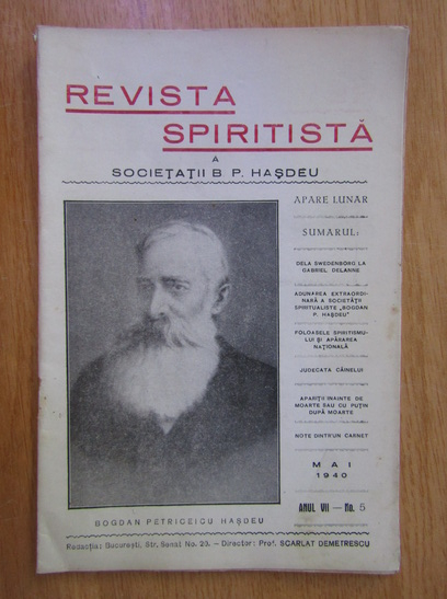 Anticariat: Revista Spiritista, anul VII, nr. 5, mai 1940