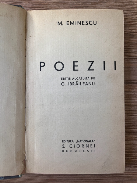 Mihail Eminescu - Poezii (editie ingrijita de G. Ibraileanu)